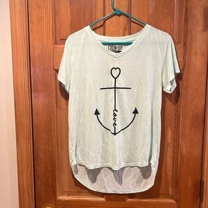 Chin up apparel vneck short sleeve tee shirt size large .
